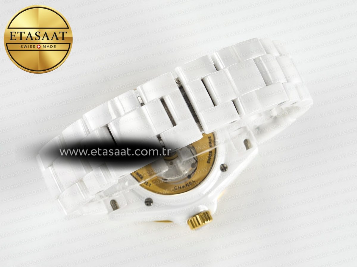 Chanel J13 38mm YG White Ceramic BVF 1:1 Best Edition White Dial on Bracelet A12.1 - Görsel 15