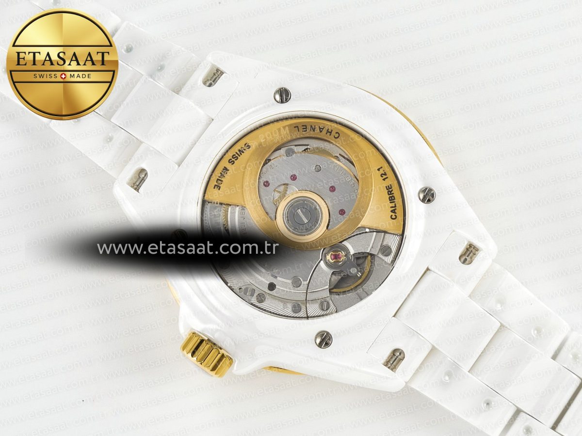 Chanel J13 38mm YG White Ceramic BVF 1:1 Best Edition White Dial on Bracelet A12.1 - Görsel 16