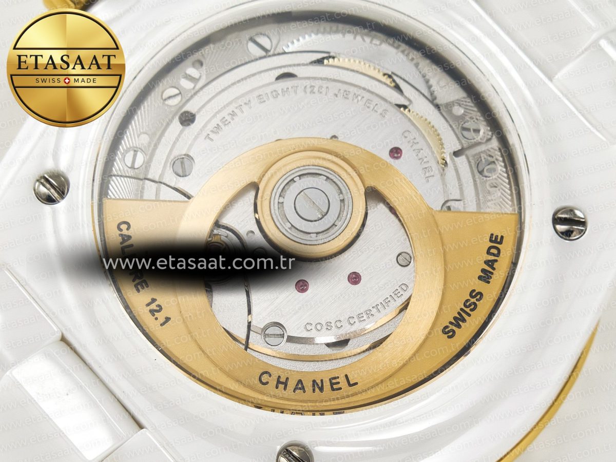 Chanel J13 38mm YG White Ceramic BVF 1:1 Best Edition White Dial on Bracelet A12.1 - Görsel 17