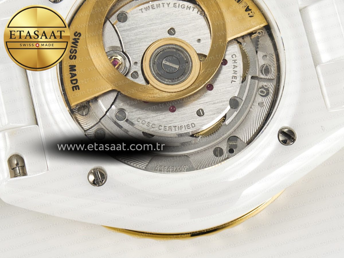 Chanel J13 38mm YG White Ceramic BVF 1:1 Best Edition White Dial on Bracelet A12.1 - Görsel 20
