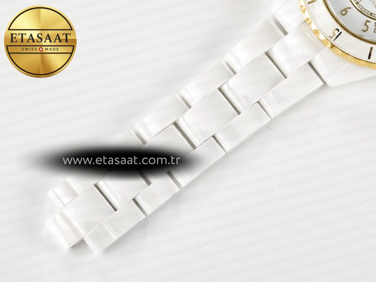 Chanel J13 38mm YG White Ceramic BVF 1:1 Best Edition White Dial on Bracelet A12.1 - Görsel 21