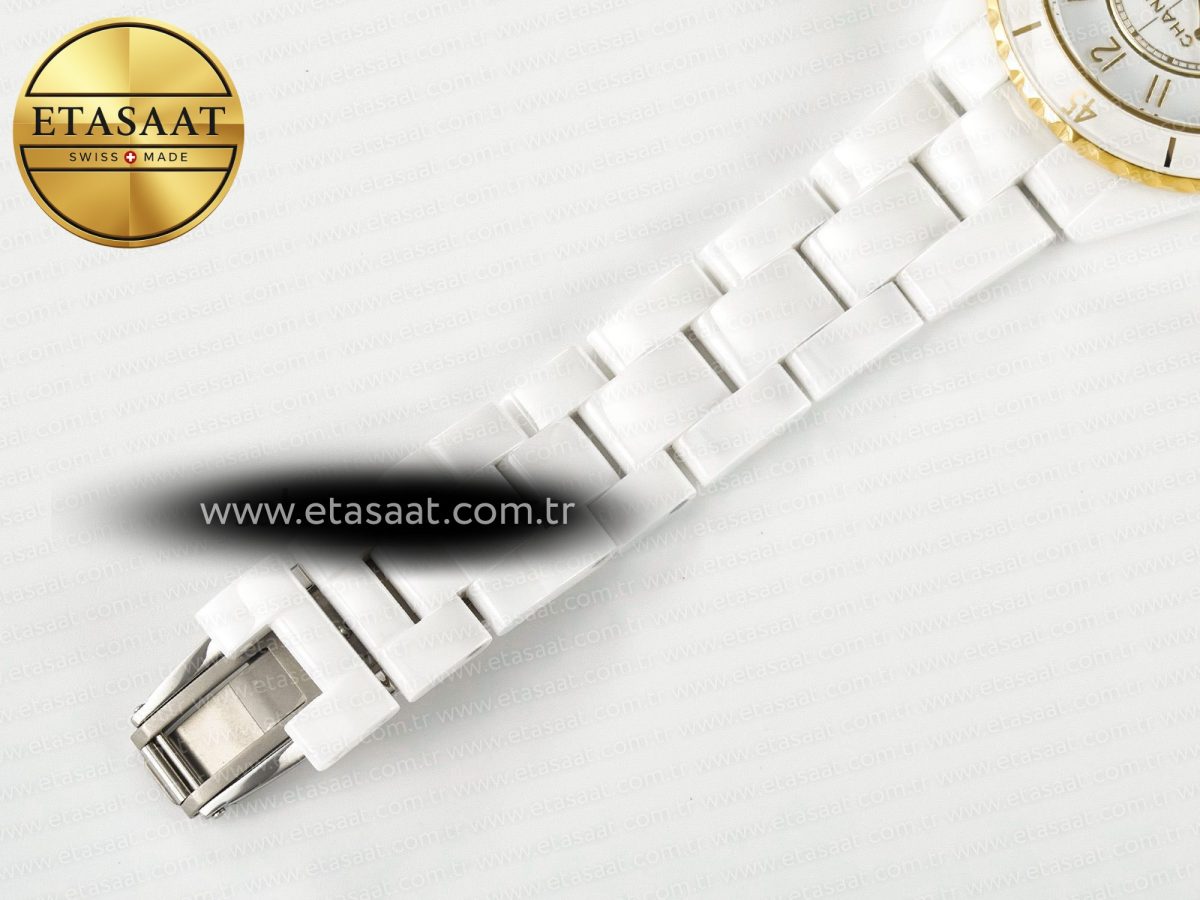 Chanel J13 38mm YG White Ceramic BVF 1:1 Best Edition White Dial on Bracelet A12.1 - Görsel 22