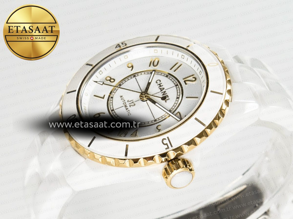 Chanel J13 38mm YG White Ceramic BVF 1:1 Best Edition White Dial on Bracelet A12.1 - Görsel 6