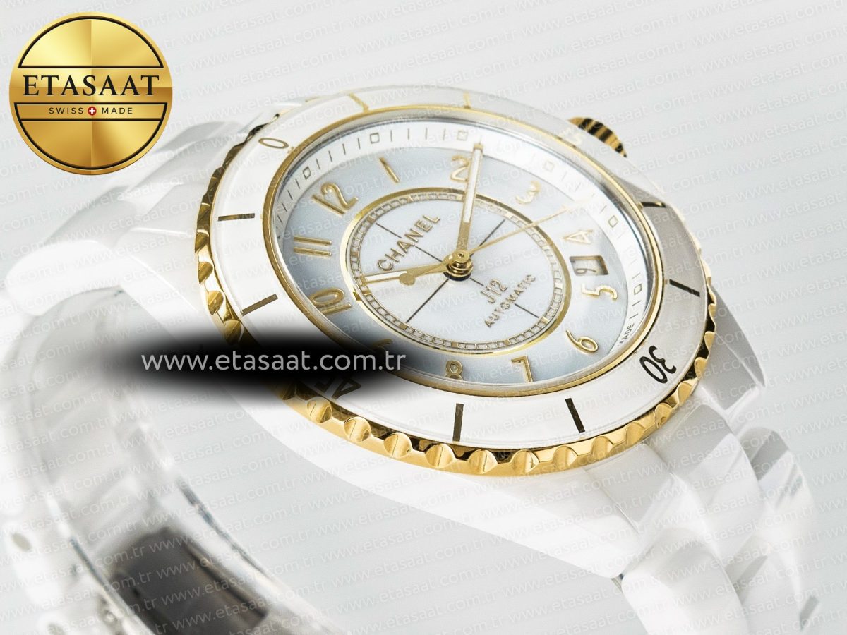 Chanel J13 38mm YG White Ceramic BVF 1:1 Best Edition White Dial on Bracelet A12.1 - Görsel 7