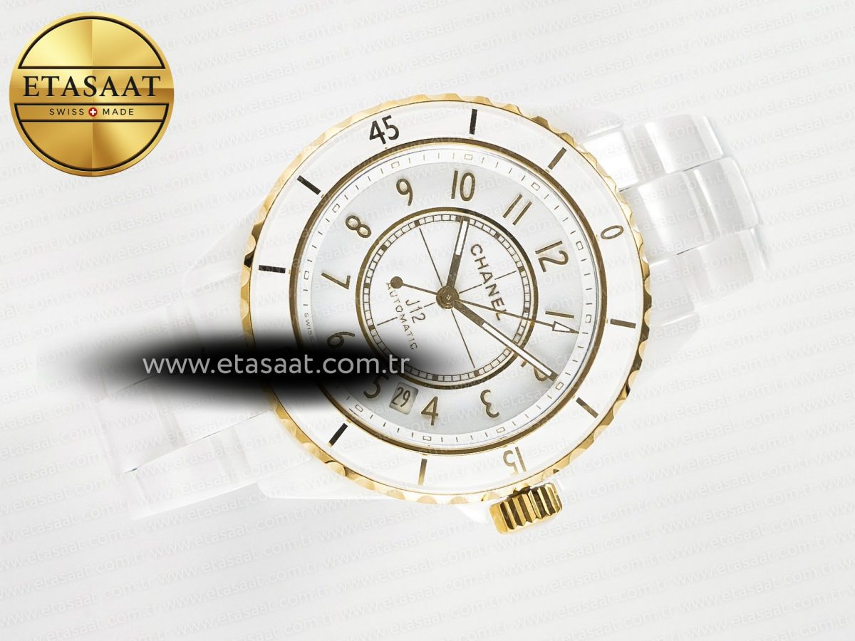 Chanel J13 38mm YG White Ceramic BVF 1:1 Best Edition White Dial on Bracelet A12.1 - Görsel 8