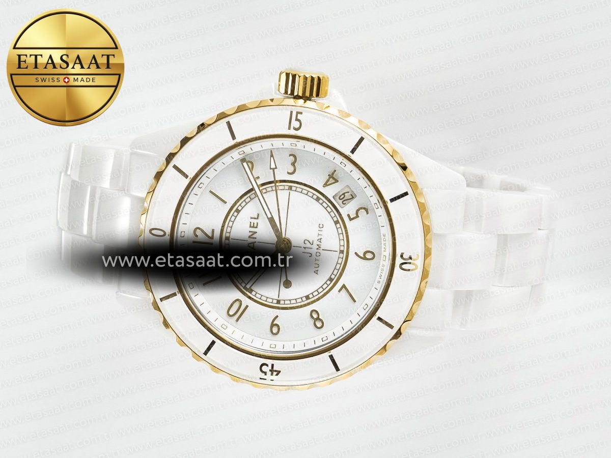 Chanel J13 38mm YG White Ceramic BVF 1:1 Best Edition White Dial on Bracelet A12.1 - Görsel 9
