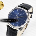 Jaeger Lecoultre Master Ultra Thin Moon 1368420 SS Z+F 1:1 Best Edition Blue Dial on Black Leather Strap SA925 Super Clone