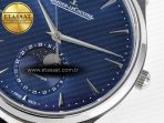Jaeger Lecoultre Master Ultra Thin Moon 1368420 SS Z+F 1:1 Best Edition Blue Dial on Black Leather Strap SA925 Super Clone - Görsel 11