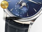 Jaeger Lecoultre Master Ultra Thin Moon 1368420 SS Z+F 1:1 Best Edition Blue Dial on Black Leather Strap SA925 Super Clone - Görsel 12