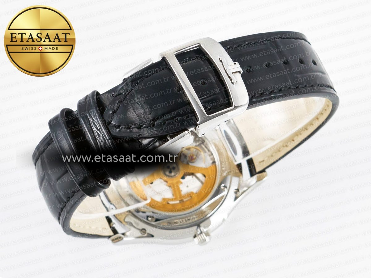 Jaeger Lecoultre Master Ultra Thin Moon 1368420 SS Z+F 1:1 Best Edition Blue Dial on Black Leather Strap SA925 Super Clone - Görsel 15