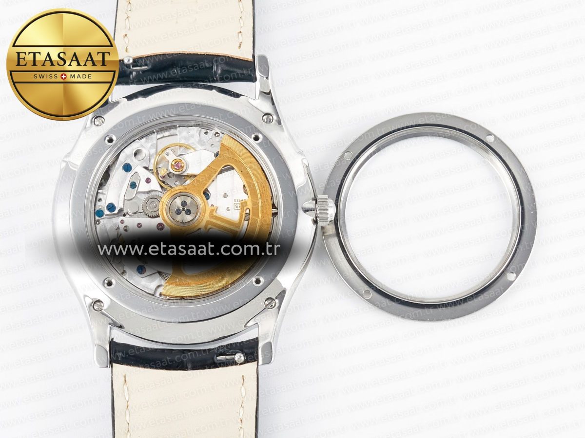 Jaeger Lecoultre Master Ultra Thin Moon 1368420 SS Z+F 1:1 Best Edition Blue Dial on Black Leather Strap SA925 Super Clone - Görsel 16