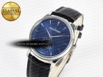 Jaeger Lecoultre Master Ultra Thin Moon 1368420 SS Z+F 1:1 Best Edition Blue Dial on Black Leather Strap SA925 Super Clone - Görsel 2