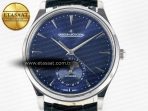 Jaeger Lecoultre Master Ultra Thin Moon 1368420 SS Z+F 1:1 Best Edition Blue Dial on Black Leather Strap SA925 Super Clone - Görsel 4