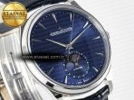Jaeger Lecoultre Master Ultra Thin Moon 1368420 SS Z+F 1:1 Best Edition Blue Dial on Black Leather Strap SA925 Super Clone - Görsel 5