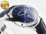 Jaeger Lecoultre Master Ultra Thin Moon 1368420 SS Z+F 1:1 Best Edition Blue Dial on Black Leather Strap SA925 Super Clone - Görsel 7