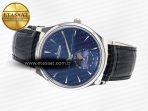 Jaeger Lecoultre Master Ultra Thin Moon 1368420 SS Z+F 1:1 Best Edition Blue Dial on Black Leather Strap SA925 Super Clone - Görsel 9
