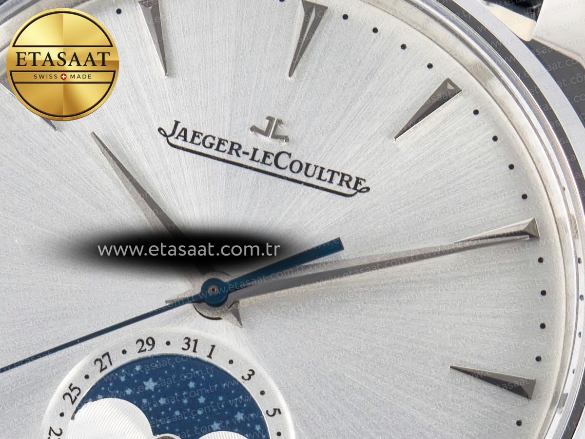 Jaeger Lecoultre Master Ultra Thin Moon 1368420 SS Z+F 1:1 Best Edition White Dial on Black Leather Strap SA925 Super Clone - Görsel 10
