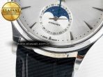 Jaeger Lecoultre Master Ultra Thin Moon 1368420 SS Z+F 1:1 Best Edition White Dial on Black Leather Strap SA925 Super Clone - Görsel 12