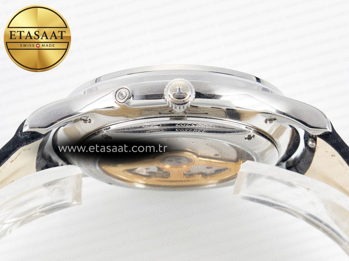 Jaeger Lecoultre Master Ultra Thin Moon 1368420 SS Z+F 1:1 Best Edition White Dial on Black Leather Strap SA925 Super Clone - Görsel 14