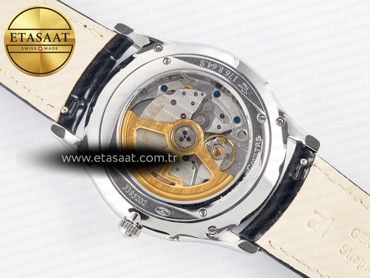 Jaeger Lecoultre Master Ultra Thin Moon 1368420 SS Z+F 1:1 Best Edition White Dial on Black Leather Strap SA925 Super Clone - Görsel 17