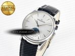 Jaeger Lecoultre Master Ultra Thin Moon 1368420 SS Z+F 1:1 Best Edition White Dial on Black Leather Strap SA925 Super Clone - Görsel 2