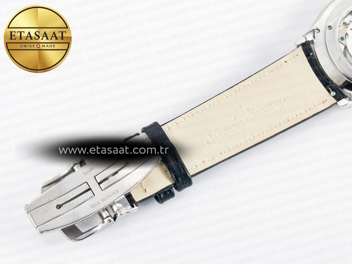 Jaeger Lecoultre Master Ultra Thin Moon 1368420 SS Z+F 1:1 Best Edition White Dial on Black Leather Strap SA925 Super Clone - Görsel 26