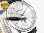 Jaeger Lecoultre Master Ultra Thin Moon 1368420 SS Z+F 1:1 Best Edition White Dial on Black Leather Strap SA925 Super Clone - Görsel 5