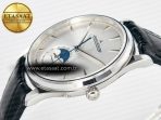 Jaeger Lecoultre Master Ultra Thin Moon 1368420 SS Z+F 1:1 Best Edition White Dial on Black Leather Strap SA925 Super Clone - Görsel 6