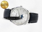 Jaeger Lecoultre Master Ultra Thin Moon 1368420 SS Z+F 1:1 Best Edition White Dial on Black Leather Strap SA925 Super Clone - Görsel 9