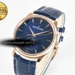 Jaeger Lecoultre Master Ultra Thin Moon RG Z+F 1:1 Best Edition Blue Dial on Blue Leather Strap SA925 Super Clone