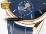 Jaeger Lecoultre Master Ultra Thin Moon RG Z+F 1:1 Best Edition Blue Dial on Blue Leather Strap SA925 Super Clone - Görsel 12