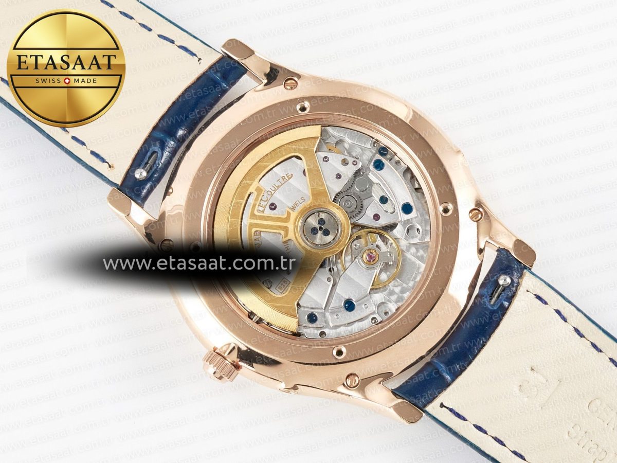 Jaeger Lecoultre Master Ultra Thin Moon RG Z+F 1:1 Best Edition Blue Dial on Blue Leather Strap SA925 Super Clone - Görsel 18