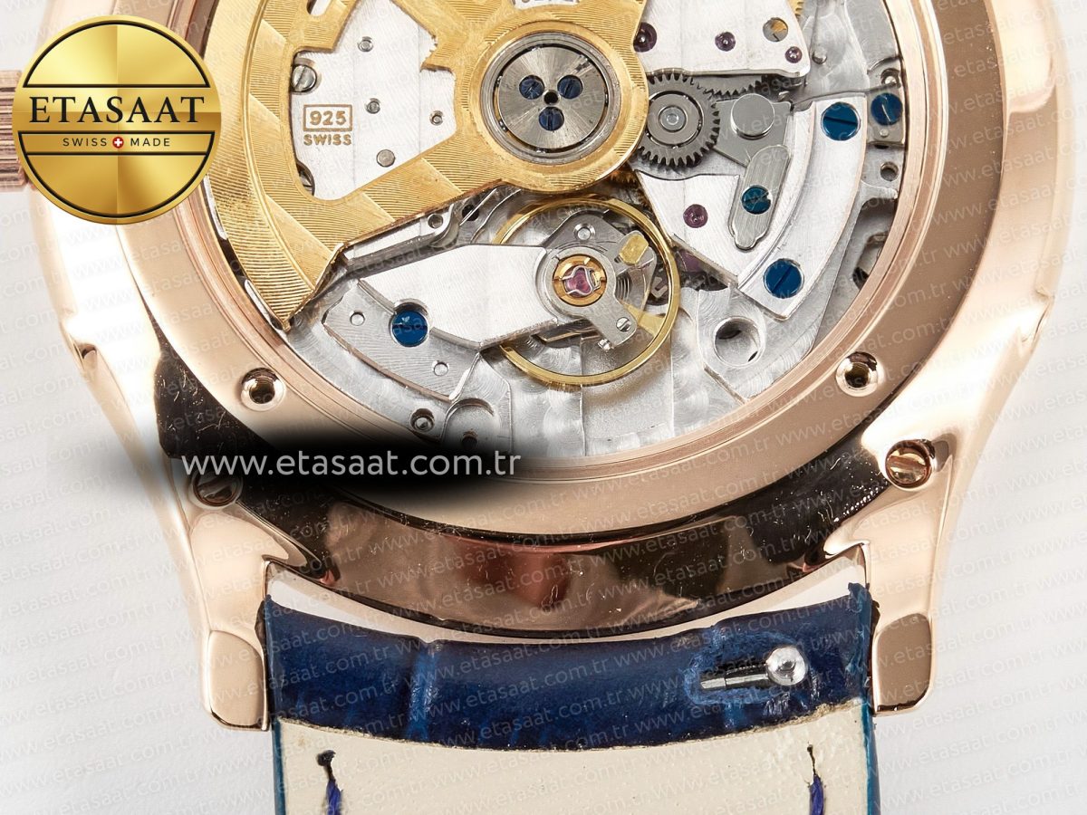 Jaeger Lecoultre Master Ultra Thin Moon RG Z+F 1:1 Best Edition Blue Dial on Blue Leather Strap SA925 Super Clone - Görsel 22