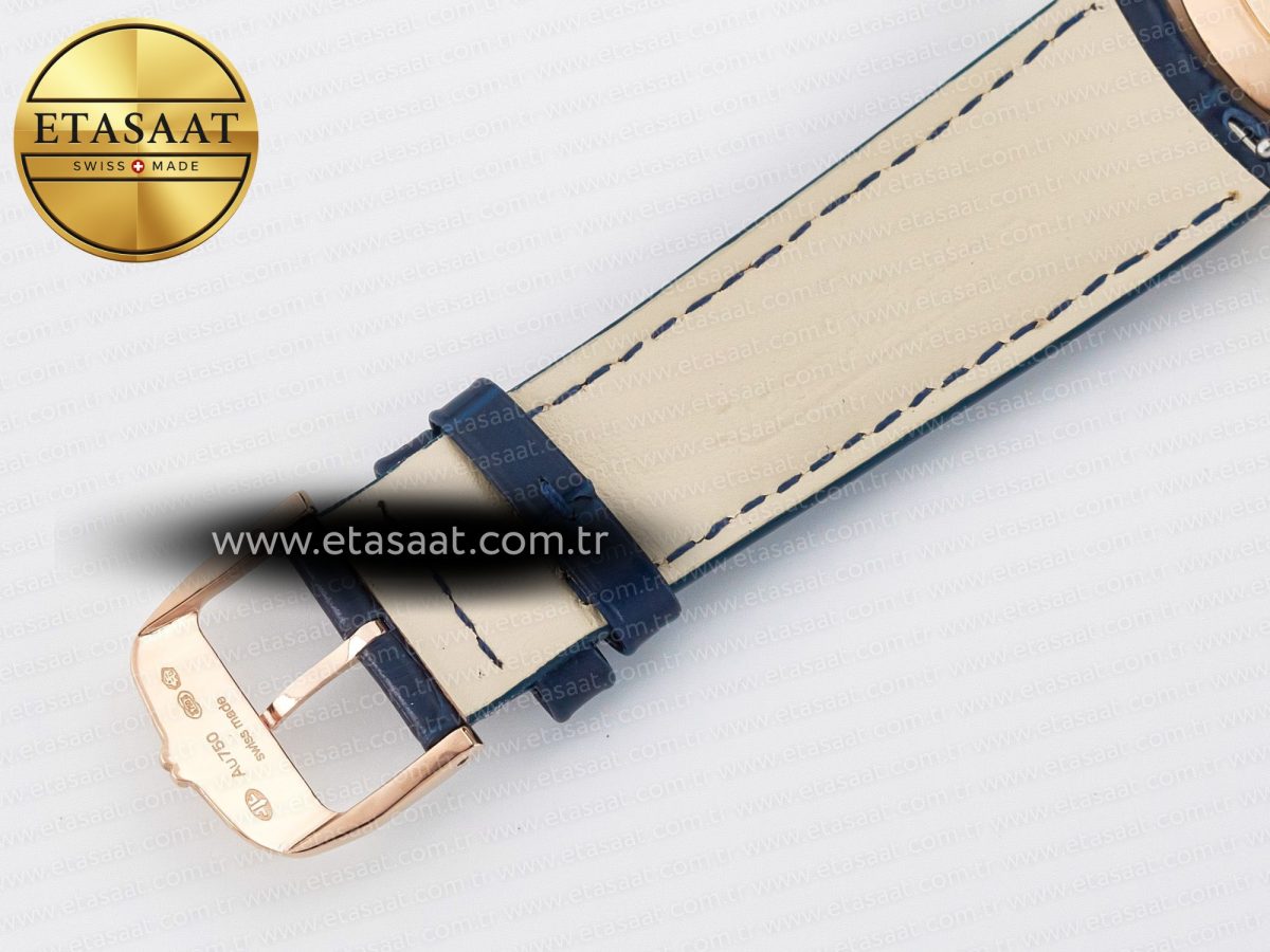 Jaeger Lecoultre Master Ultra Thin Moon RG Z+F 1:1 Best Edition Blue Dial on Blue Leather Strap SA925 Super Clone - Görsel 26