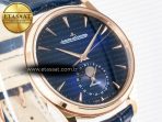 Jaeger Lecoultre Master Ultra Thin Moon RG Z+F 1:1 Best Edition Blue Dial on Blue Leather Strap SA925 Super Clone - Görsel 5