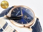 Jaeger Lecoultre Master Ultra Thin Moon RG Z+F 1:1 Best Edition Blue Dial on Blue Leather Strap SA925 Super Clone - Görsel 7