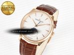 Jaeger Lecoultre Master Ultra Thin Moon RG Z+F 1:1 Best Edition White Dial on Brown Leather Strap A925
