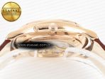 Jaeger Lecoultre Master Ultra Thin Moon RG Z+F 1:1 Best Edition White Dial on Brown Leather Strap A925 - Görsel 14