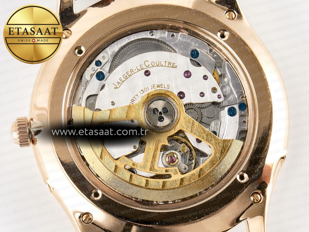 Jaeger Lecoultre Master Ultra Thin Moon RG Z+F 1:1 Best Edition White Dial on Brown Leather Strap A925 - Görsel 19