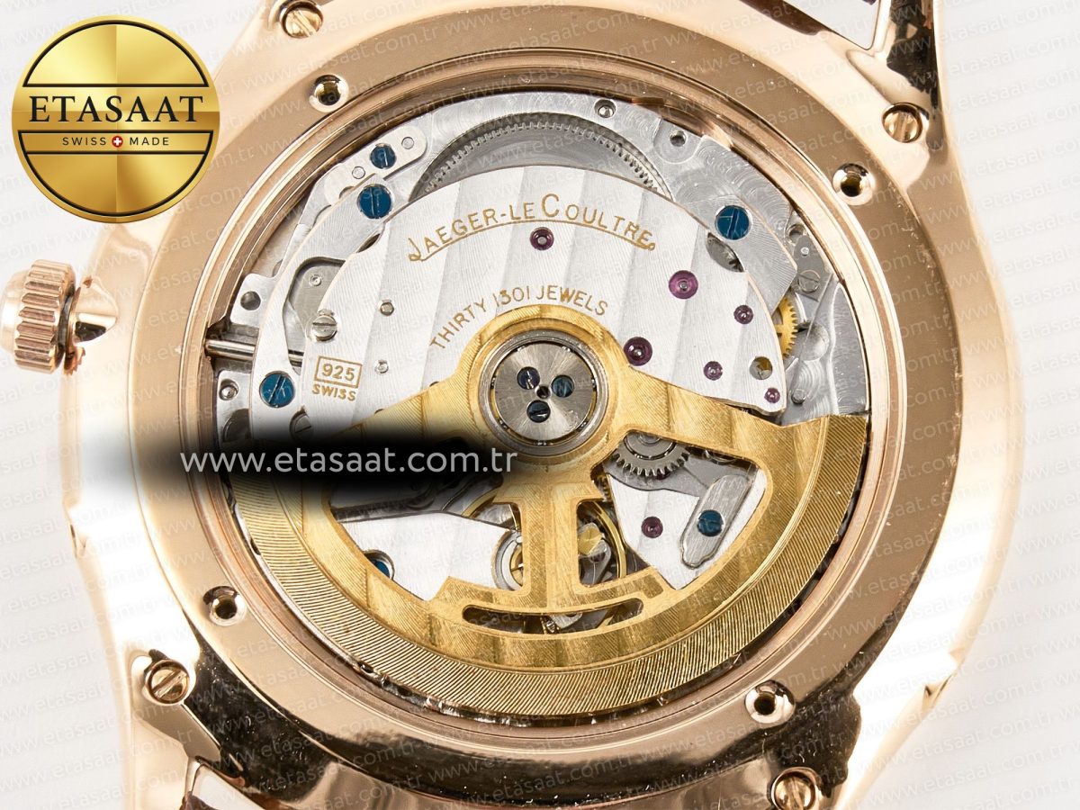Jaeger Lecoultre Master Ultra Thin Moon RG Z+F 1:1 Best Edition White Dial on Brown Leather Strap A925 - Görsel 20