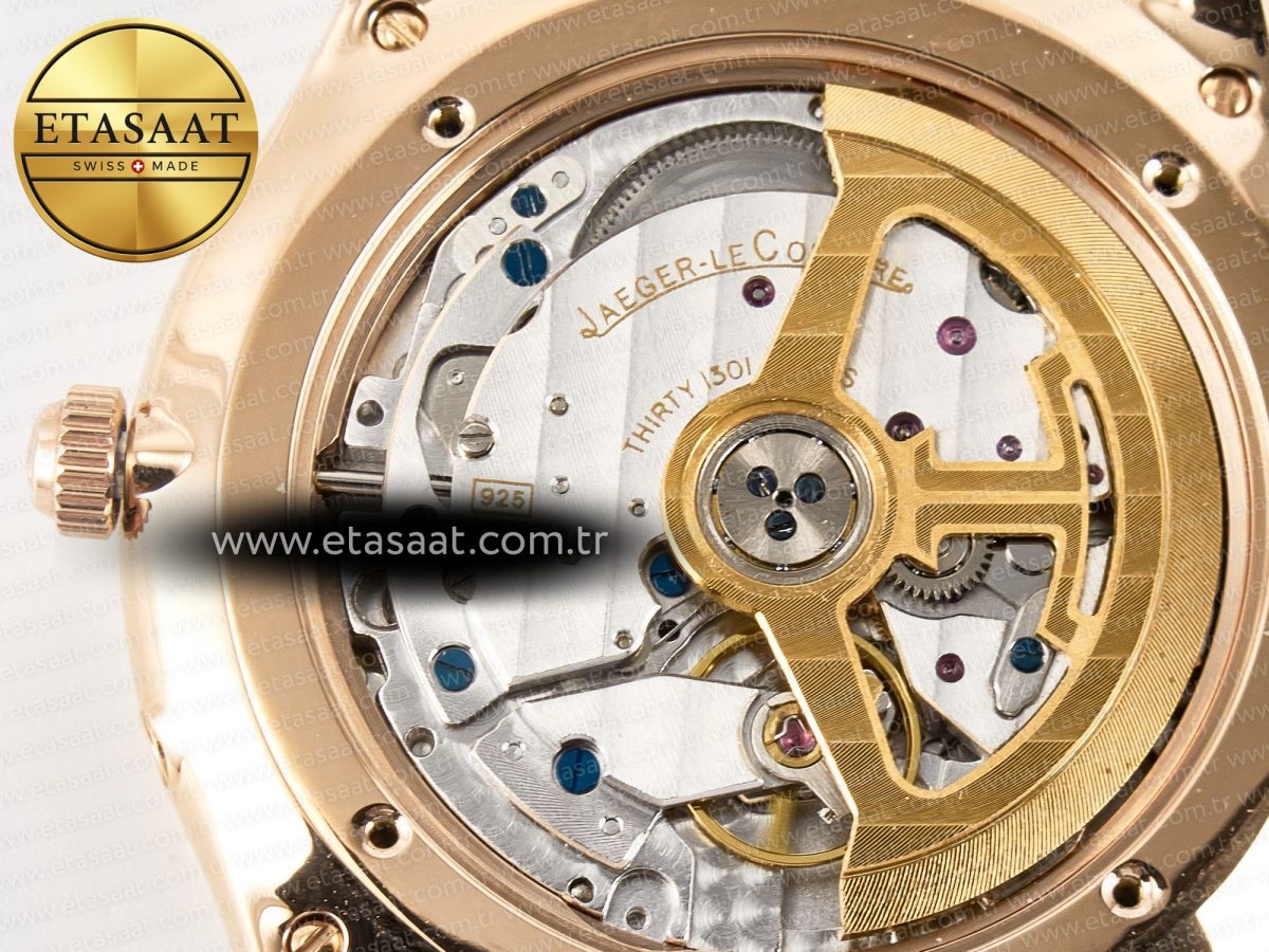 Jaeger Lecoultre Master Ultra Thin Moon RG Z+F 1:1 Best Edition White Dial on Brown Leather Strap A925 - Görsel 21