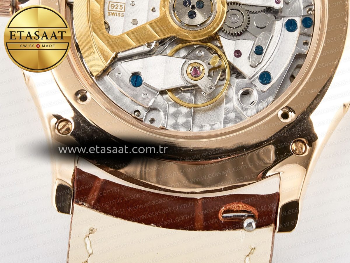 Jaeger Lecoultre Master Ultra Thin Moon RG Z+F 1:1 Best Edition White Dial on Brown Leather Strap A925 - Görsel 22