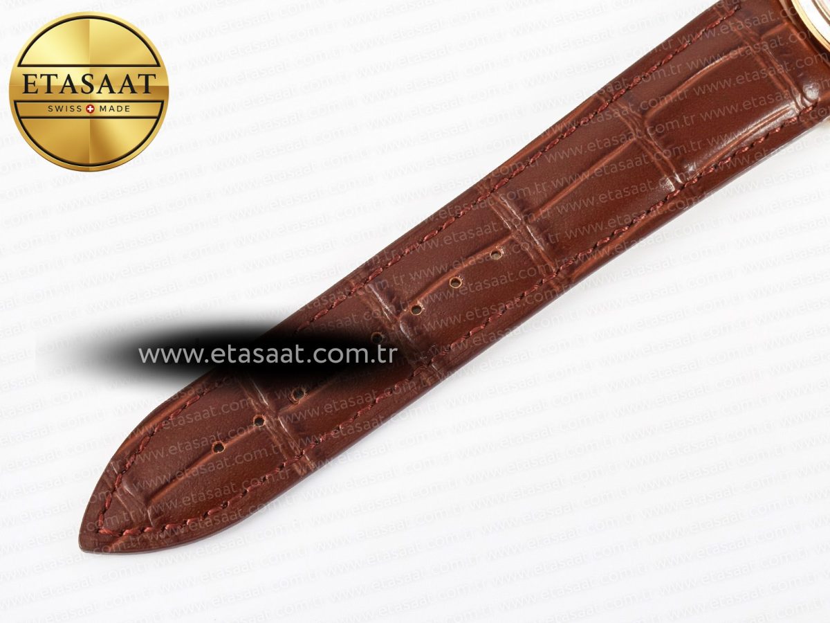 Jaeger Lecoultre Master Ultra Thin Moon RG Z+F 1:1 Best Edition White Dial on Brown Leather Strap A925 - Görsel 24
