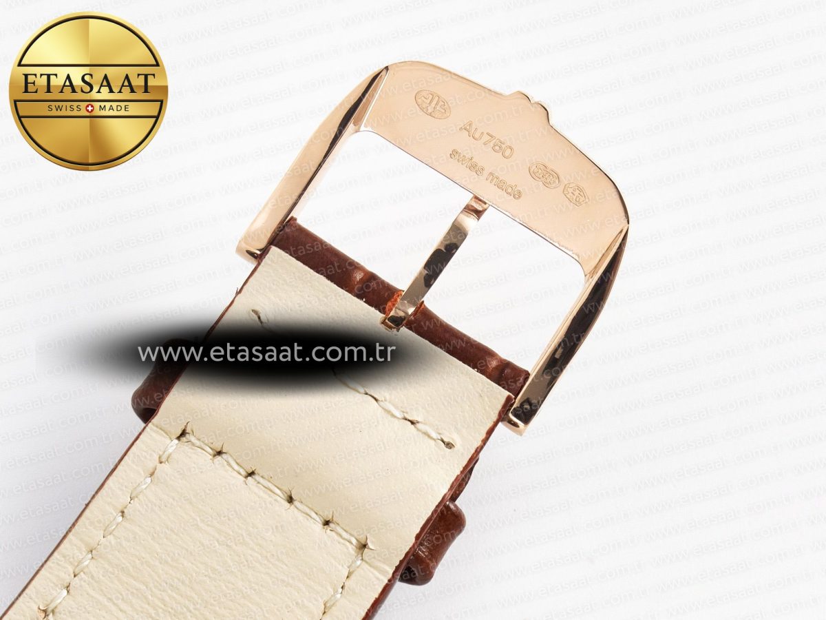 Jaeger Lecoultre Master Ultra Thin Moon RG Z+F 1:1 Best Edition White Dial on Brown Leather Strap A925 - Görsel 27
