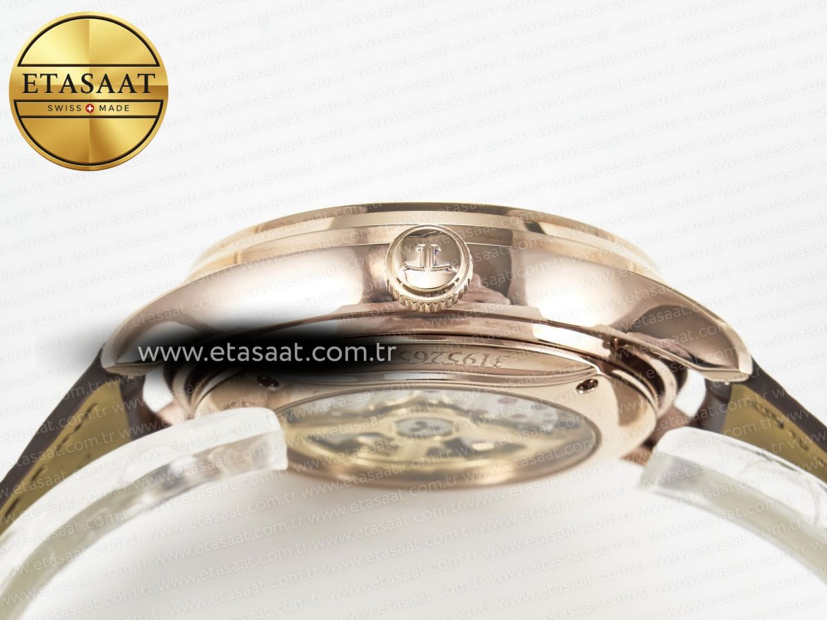 Jeager Lecoultre Master Ultra Thin Perpetual Calendar RG V9F 1:1 Best Edition Cream Dial on Brown Leather Strap A868 V2 - Görsel 15