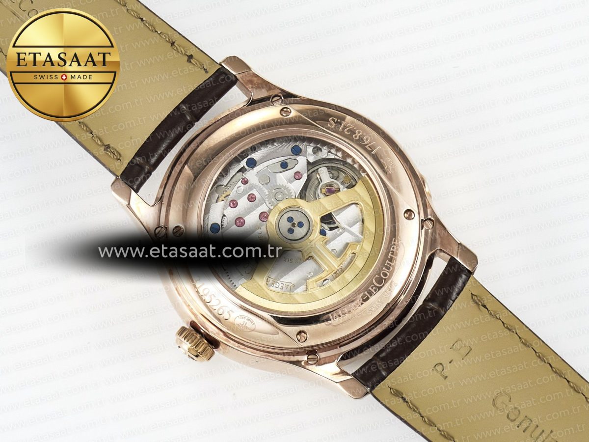 Jeager Lecoultre Master Ultra Thin Perpetual Calendar RG V9F 1:1 Best Edition Cream Dial on Brown Leather Strap A868 V2 - Görsel 17