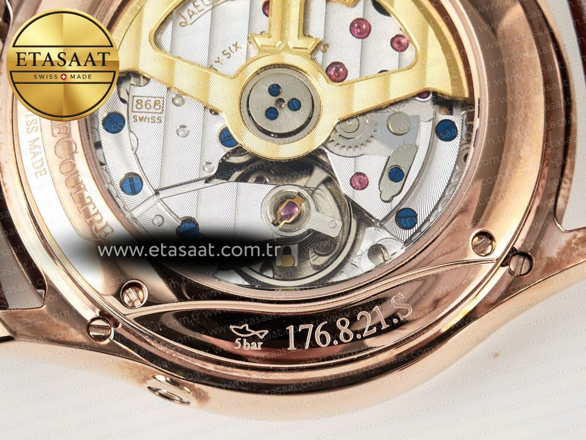 Jeager Lecoultre Master Ultra Thin Perpetual Calendar RG V9F 1:1 Best Edition Cream Dial on Brown Leather Strap A868 V2 - Görsel 20