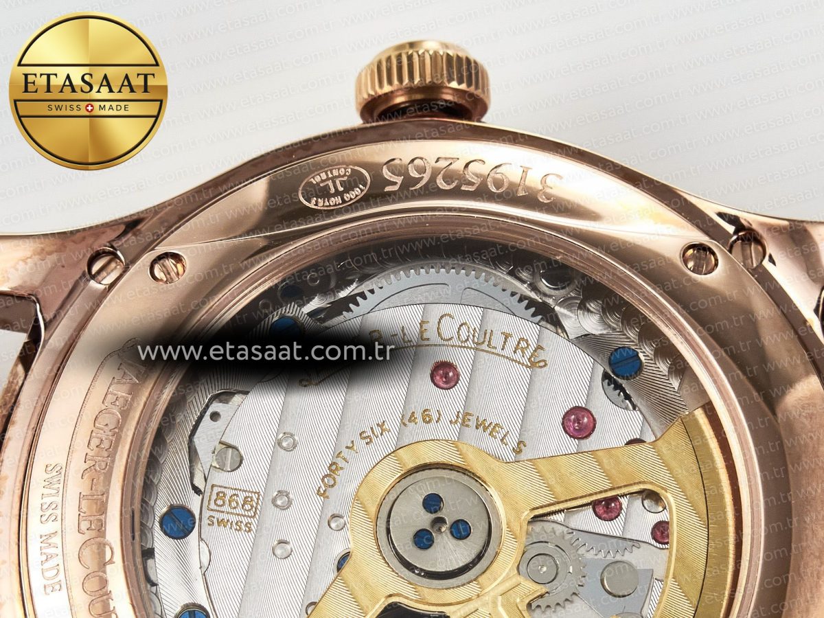 Jeager Lecoultre Master Ultra Thin Perpetual Calendar RG V9F 1:1 Best Edition Cream Dial on Brown Leather Strap A868 V2 - Görsel 22
