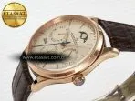 Jeager Lecoultre Master Ultra Thin Perpetual Calendar RG V9F 1:1 Best Edition Cream Dial on Brown Leather Strap A868 V2 - Görsel 6