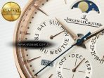 Jeager Lecoultre Master Ultra Thin Perpetual Calendar RG V9F 1:1 Best Edition White Dial on Brown Leather Strap A868 V2 - Görsel 10